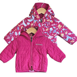 Columbia Reversible Double Trouble Insulated Jacket Puffer Fleece Baby 3-6M